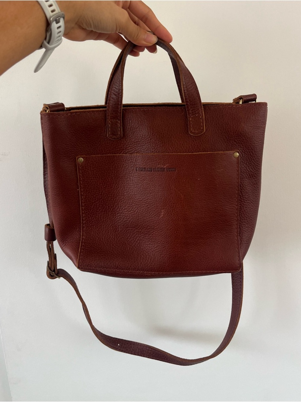 Portland Leather Goods Leather Top-Handle Mini Crossbody Tote - Picture 2 of 7